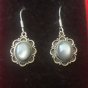 Silver Moonstone in 92.5 earrings